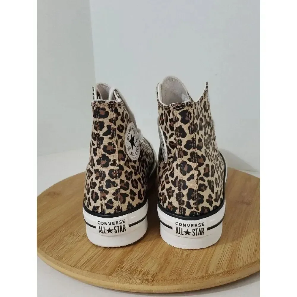 Converse CTAS Eva Big Kids' Platform Sneakers Leopard Print Size 7 NIB